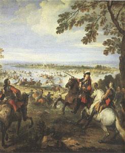 Parrocel, Joseph Crossing of the Rhine by the Army of Louis XIV on 12 June (mk05) oil painting picture